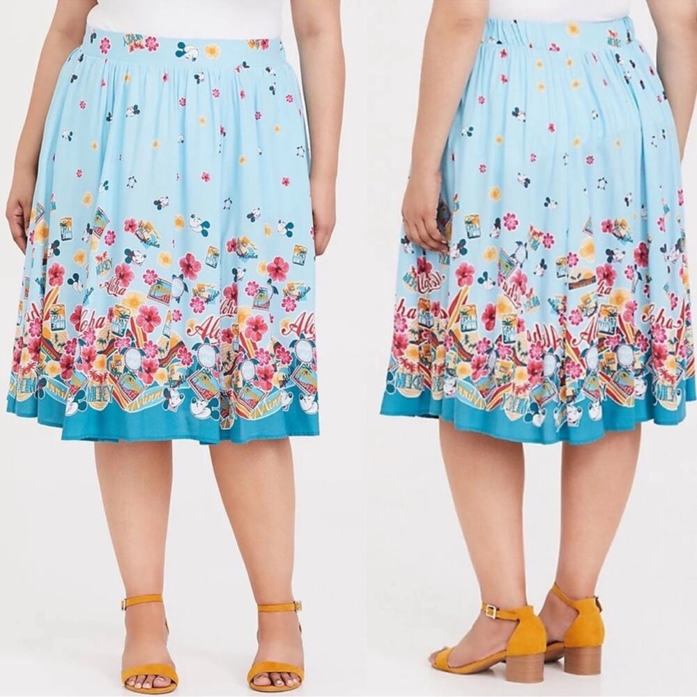Torrid Disney Minnie Mouse Aloha Skirt Whimsical Tropical Hawaiian Resortwear 5X